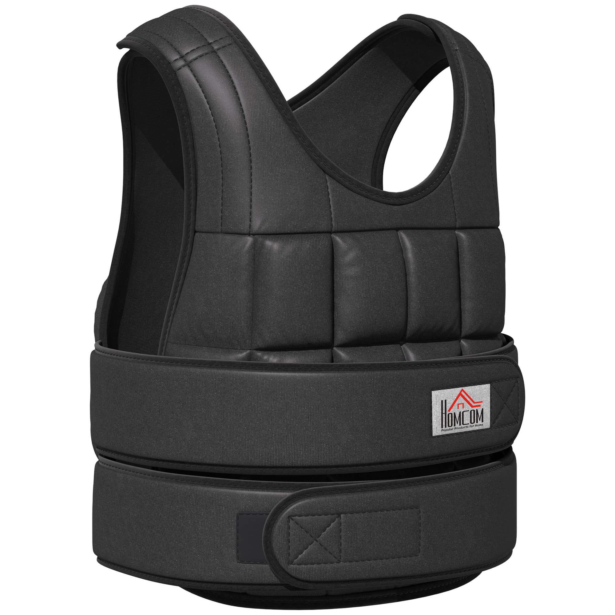 30 kg kaalutud treeningvest, reguleeritav, 35 raskuskotiga, must, 60 x 50 cm