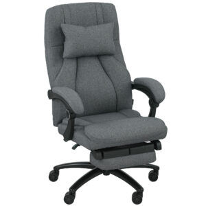 Massaaži bürootool, USB-liidesega, tumehall, 64 x 74 x 109-117 cm