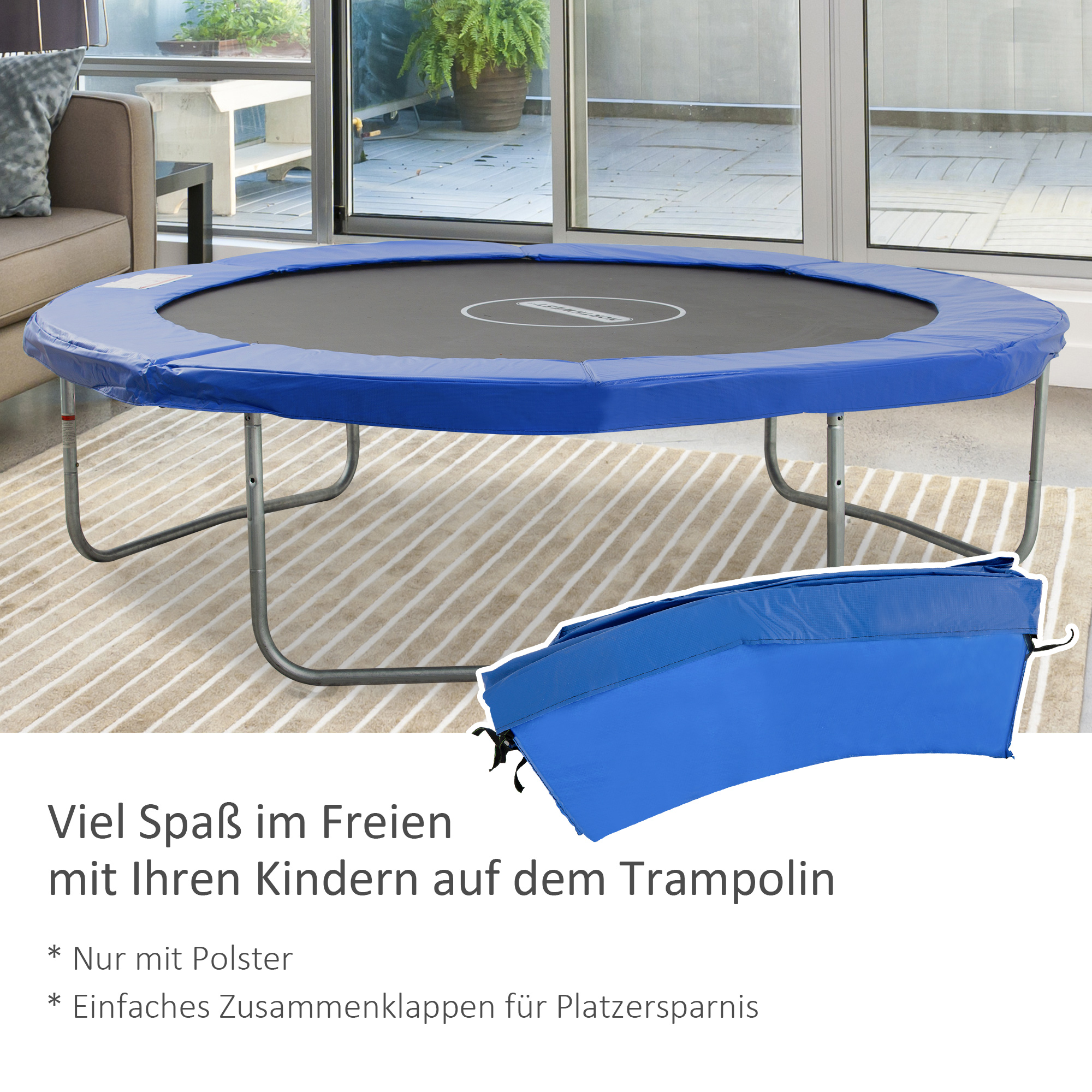 Trampoliinin reunapehmuste, Ø 244 cm, sininen, 15 mm - Image 5