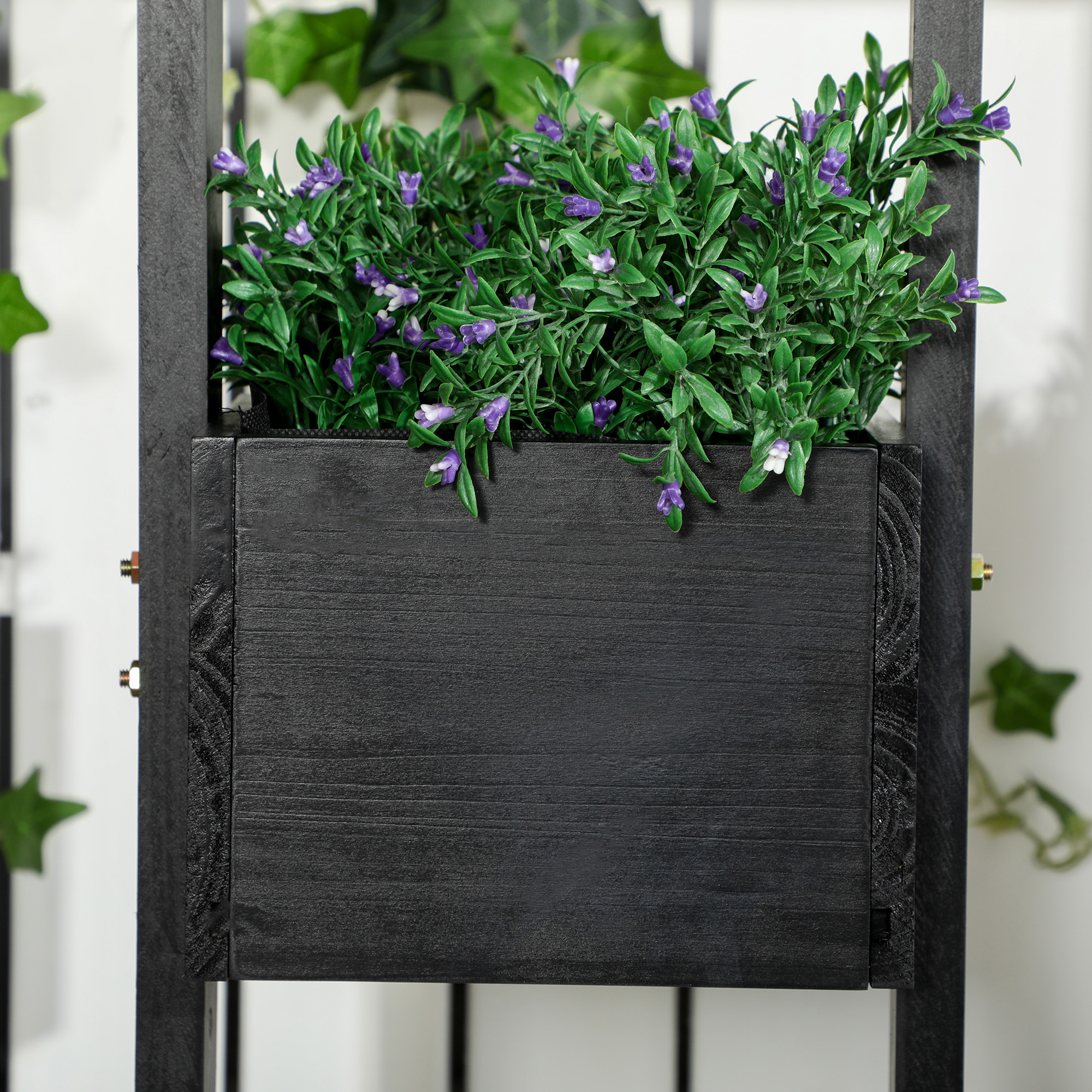 Modulaarinen istutuslaatikkoyhdistelmä jalustalla, musta, 90 x 45 x 170 cm - Image 9