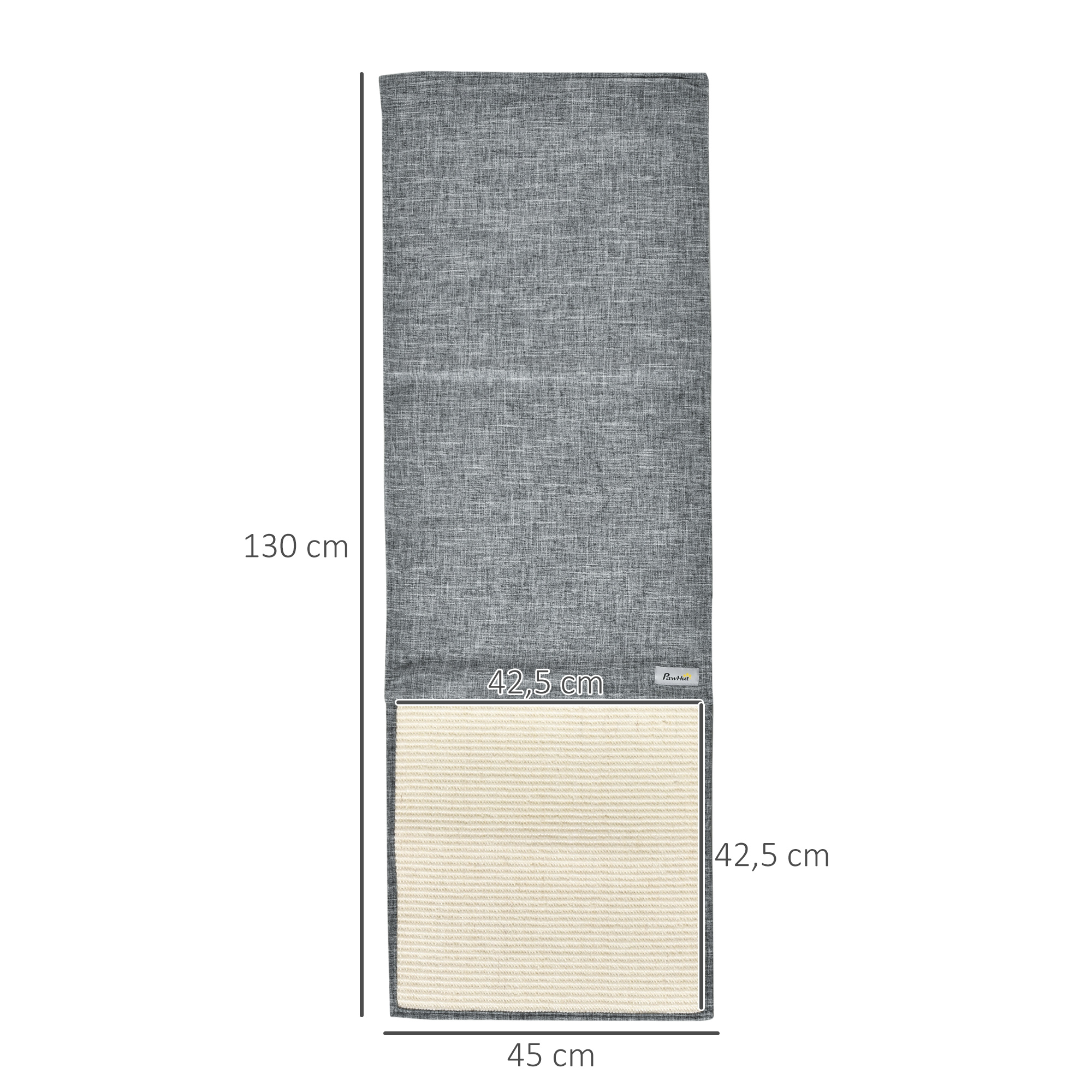 2-osainen kissojen raapimismattojen setti, sisal, harmaa, 130 x 45 x 0,3 cm - Image 3