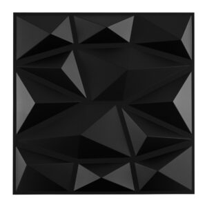 50 tk 3D tulekindlad PVC seinapaneelid teemantmustriga 30x30 cm must