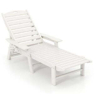 Patio lamamistool 4-positsiooniga seljatoega, valge