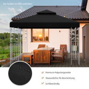Paviljona jumta pārsegs 3x3 m melns