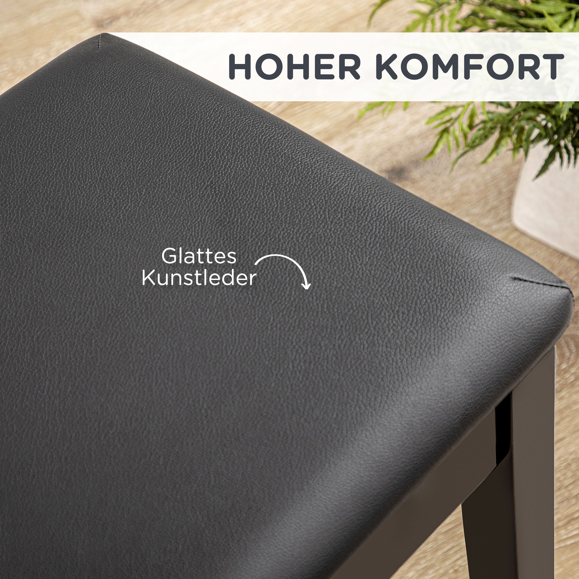 Pianopenkki yhdelle hengelle, musta, 75 x 35 x 49 cm - Image 4