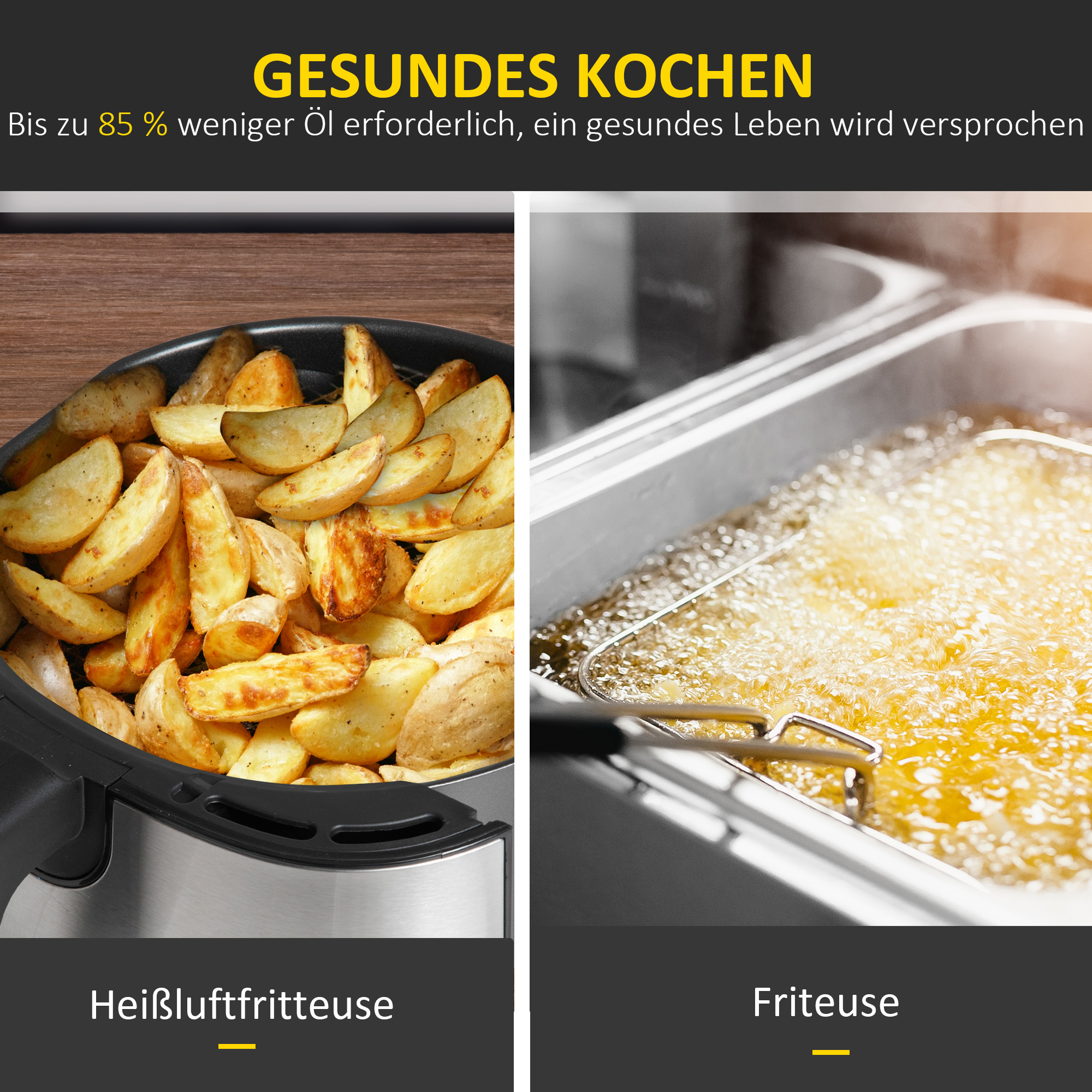 Õhufritüür 6,5 l, 1700 W, must, 36,5 x 29 x 33,8 cm - Image 9