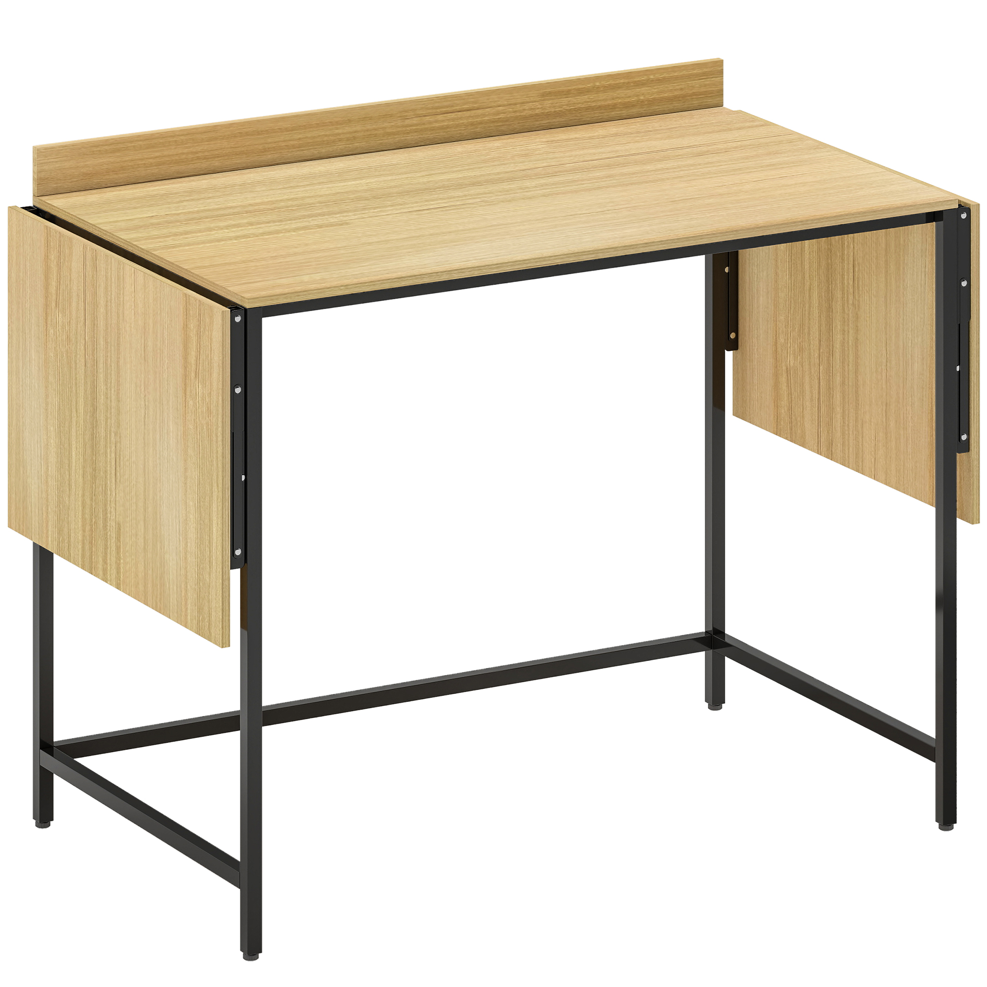 Saliekams datorkrēsls ar 2 nolokāmām plāksnēm, 170 x 58 x 78 cm, ozolkoka krāsā, melns