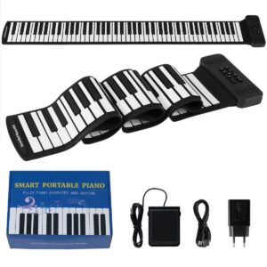 88 koskettimen rullattava piano, musta