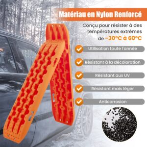 2 vnt traukos pagalbinės plokštės smėliui/dugnui/snei gui 10t oranžinės