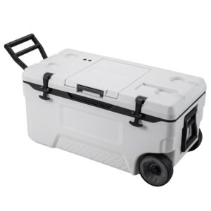 Ratastega kaasaskantav jahuti 74 qt, valge/hall