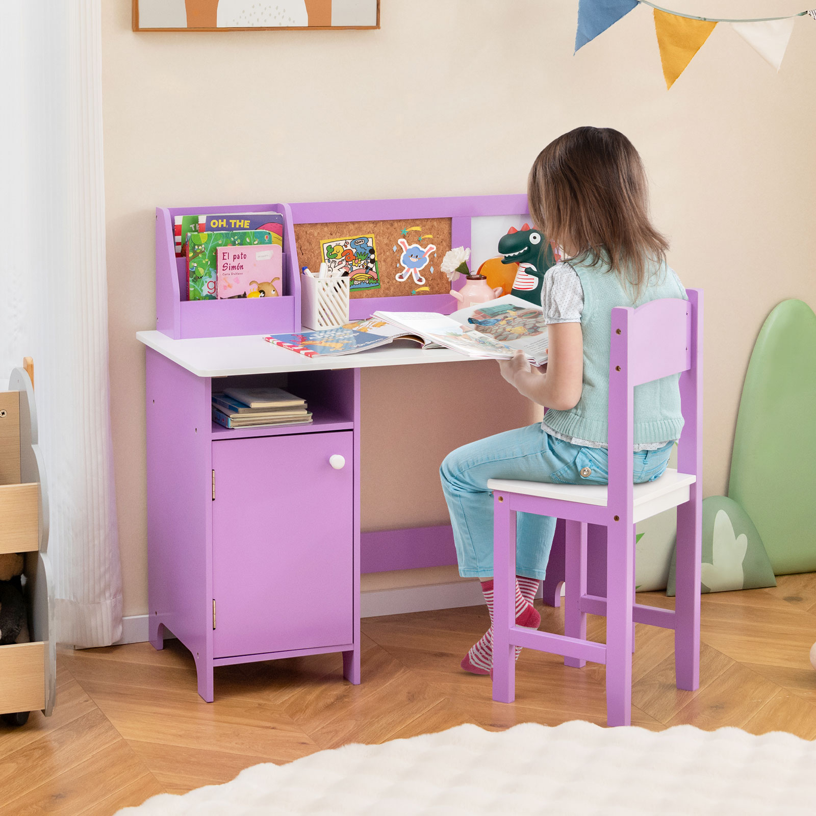 Bērnu galds un krēsls, violets - Image 3