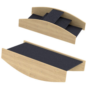 Koera agility ramp 2-ühes, kiik ja trepp, libisemisvastane, kuusepuit, 80 x 39,5 cm