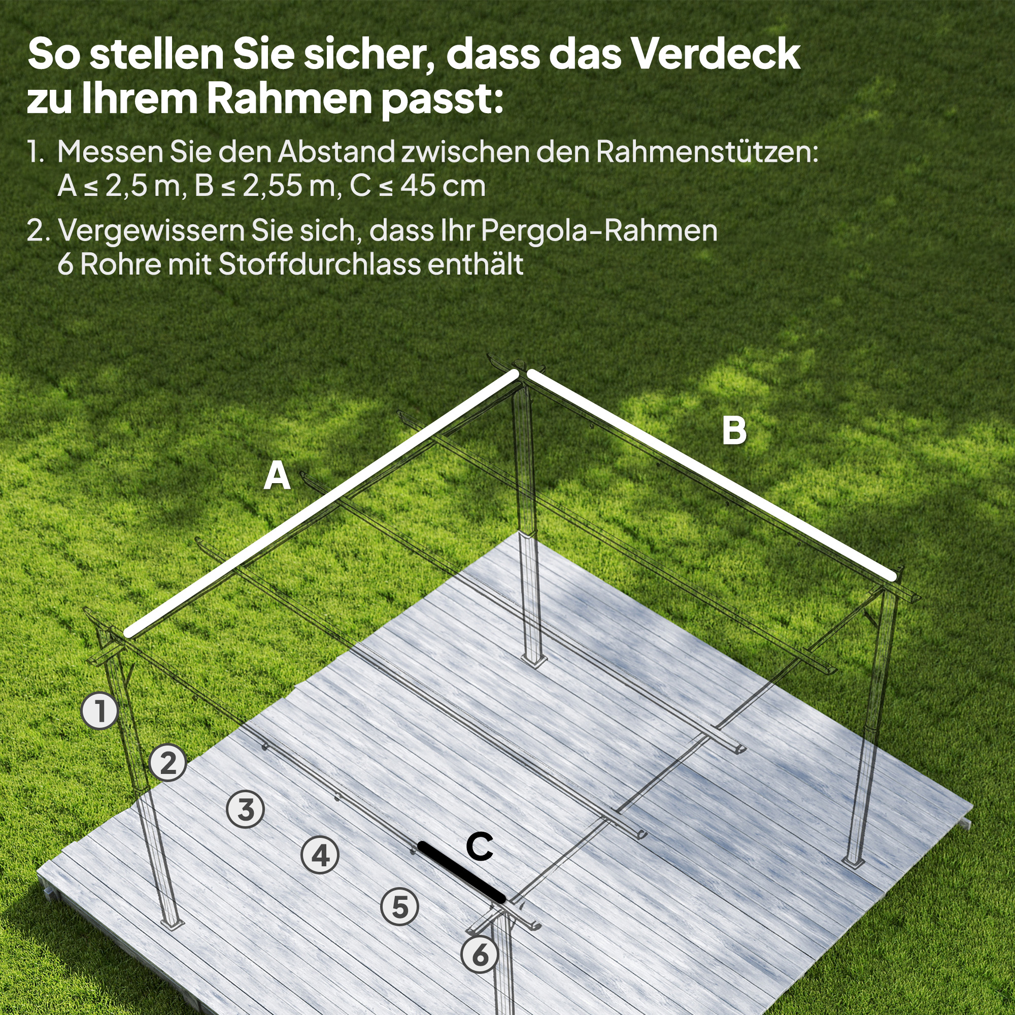 Paviljongin vaihtokate 3 x 3 m, tummanharmaa, 250 x 255 cm - Image 4