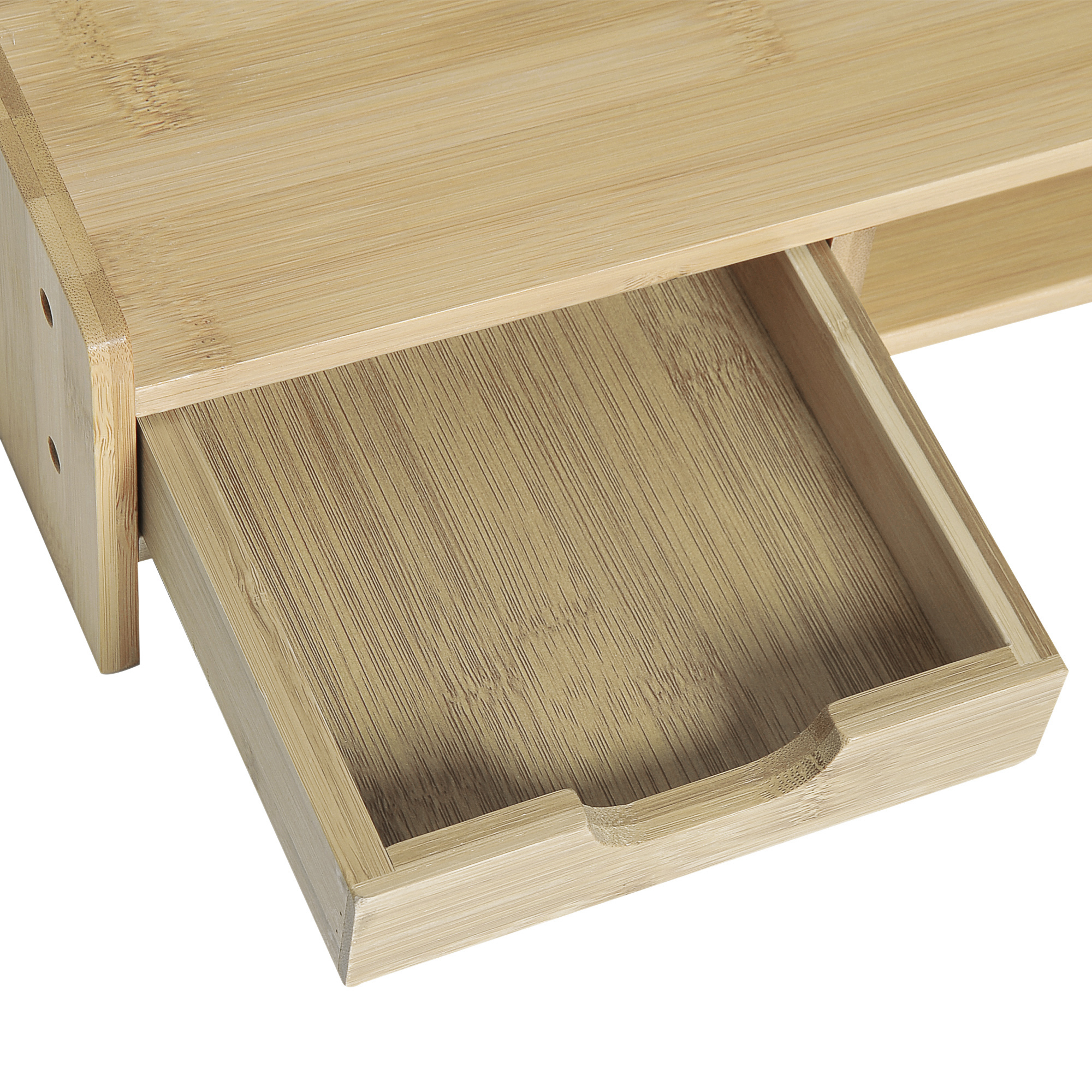 Näytönkoroke laatikolla, bambus, luonnollinen väri, 49 x 25,5 x 11,5 cm - Image 8