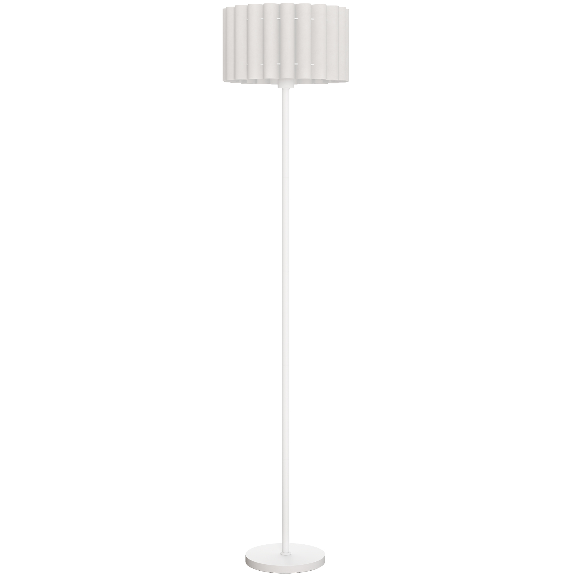 Retro stila stāvlampa, plastmasas abažūrs, balta, Ø35 x 153 cm