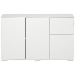 Sideboard spintelė, 2 stalčiai, push-click, balta, 117 x 36 x 74 cm