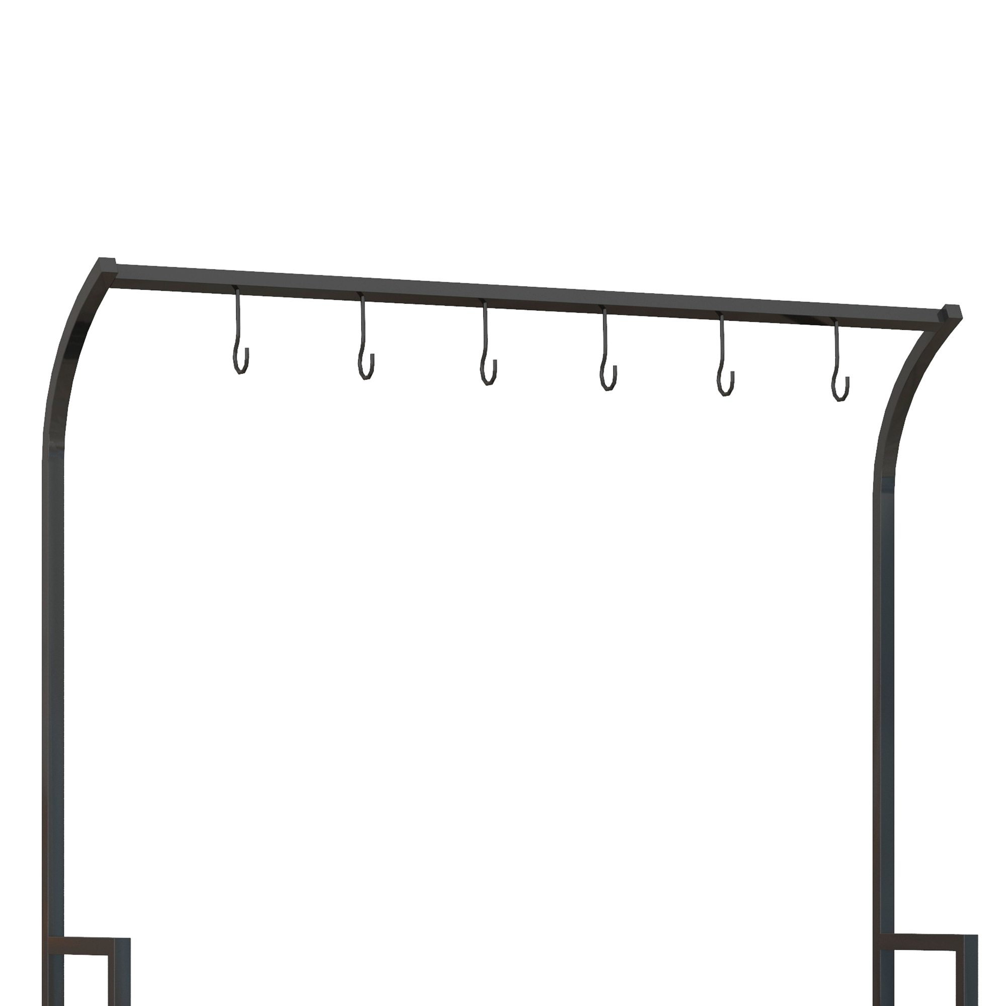 Gėlių stovai, 3 pakopos, 6 kabliukai, juodas, 110 x 50 x 170 cm - Image 9