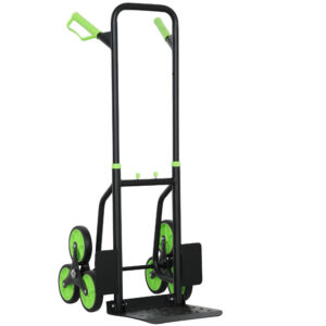 Salokāma kāpņu ratiņi ar tērauda rāmi, melna, zaļa, maks. 120 kg