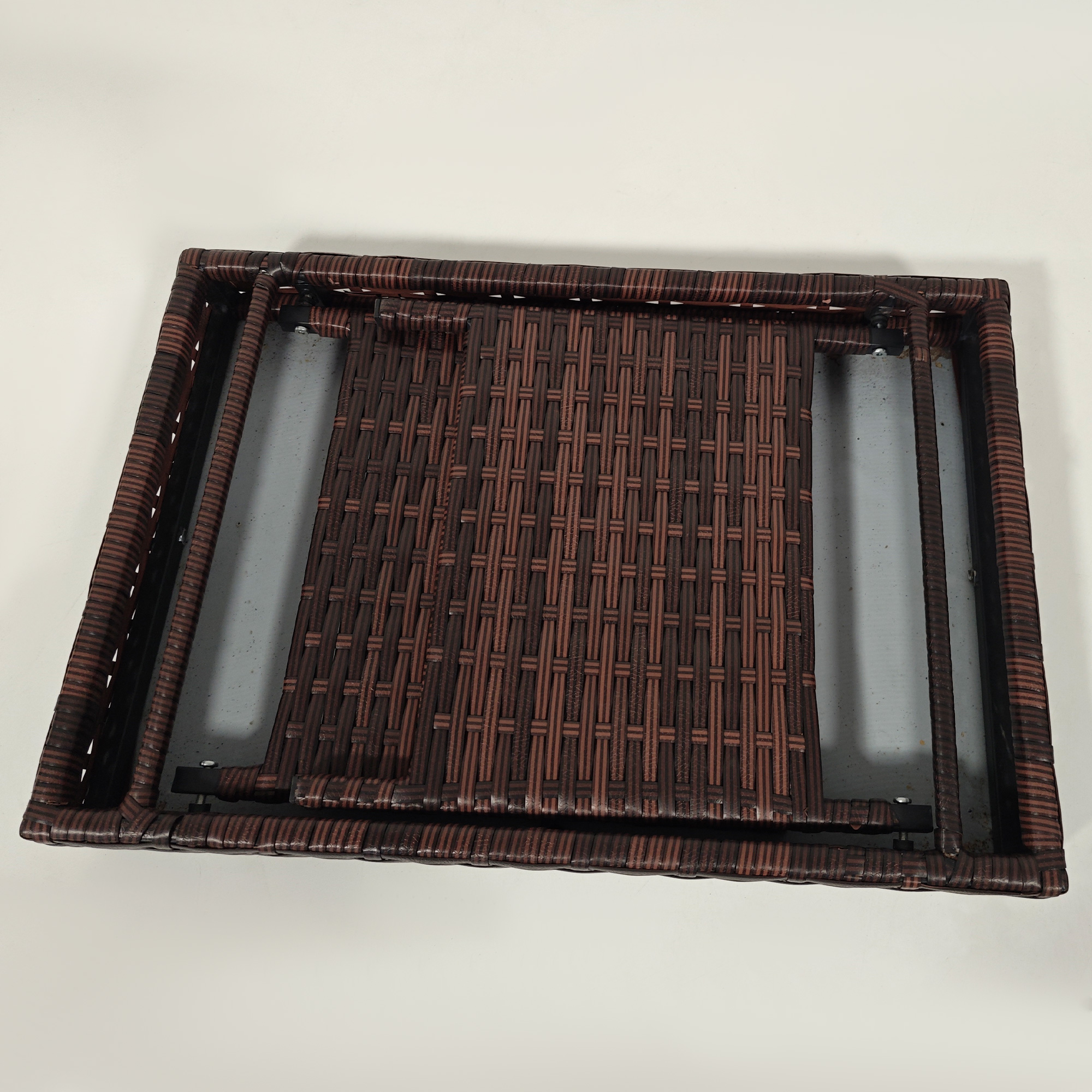 Lauko šoninis staliukas, PE rotangas, rudas, 60 x 41 x 41 cm - Image 8
