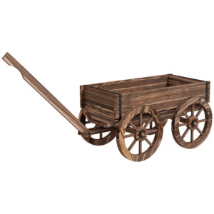 Puidust taimekäru, 120 x 41 x 54 cm, söevärvi