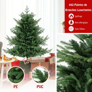Dirbtinė Kalėdų eglutė 135cm su 442 šakų galiukais ir 160 šiltų baltų LED lempučių