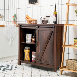 Brīvi stāvošs virtuves skapis ar bīdāmu durvīm - Rustic Brown