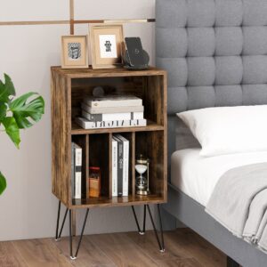 Vinüülplaadi mängija alus 3-korruseline 48 × 40 × 88 cm rustikaalne pruun