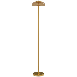 LED põrandalamp elutuppa, 3000 K soe valgus, jalglüliti, 25 x 25 x 134 cm, messing