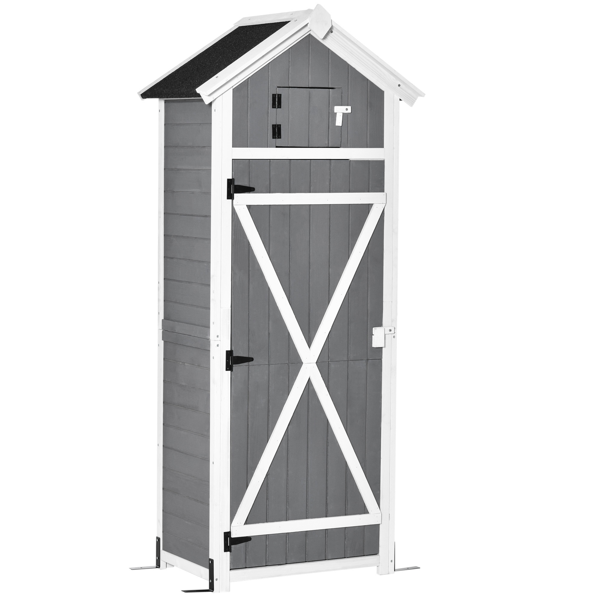 Puidust aiakapp, hall, 78 x 52,5 x 182 cm