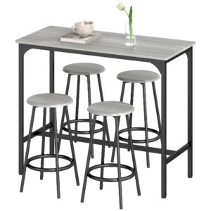 5-osaline baarilaua komplekt, hall, 110 x 50 x 89,5 cm