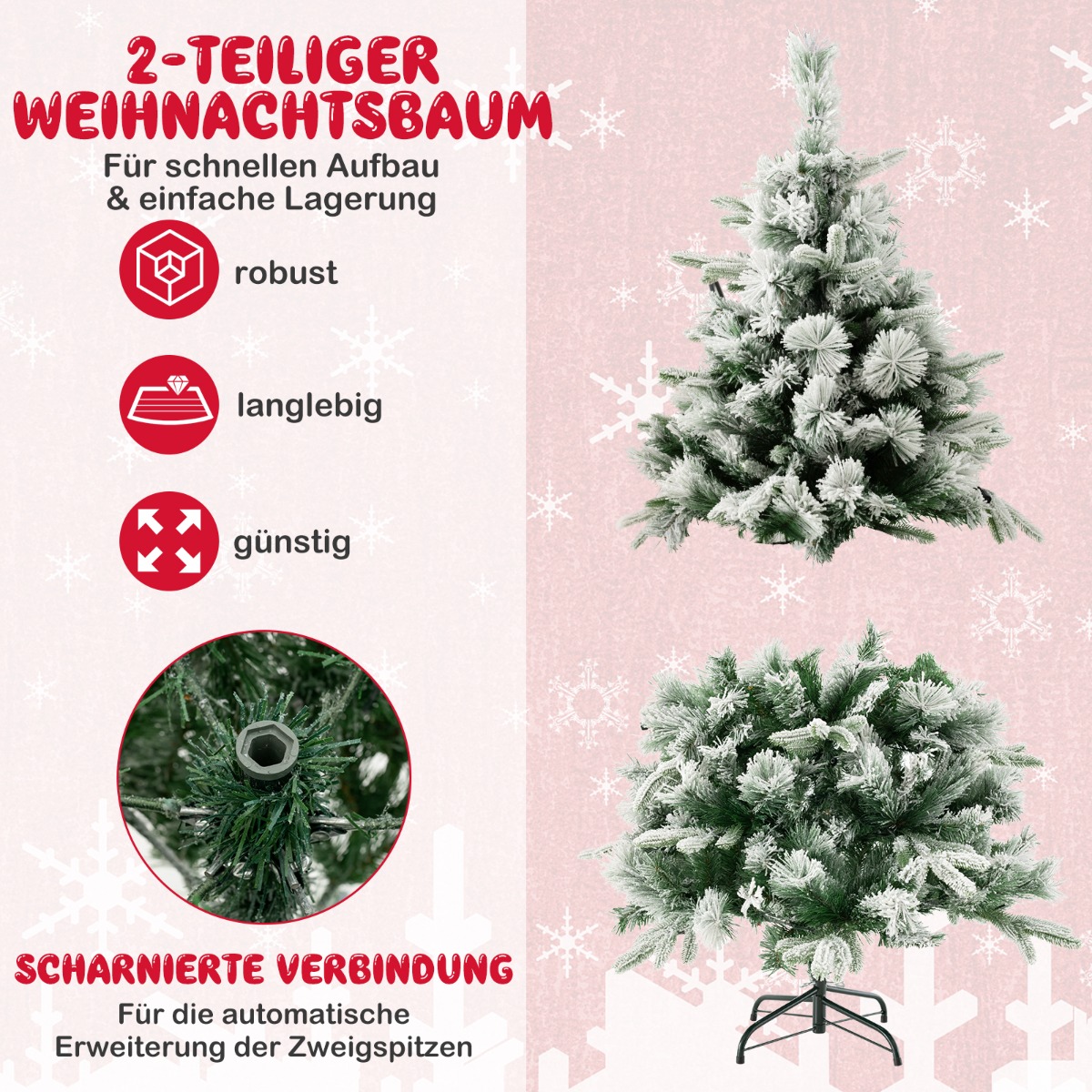 136cm Kunstkuusk Lumega & 150 LED-valgust