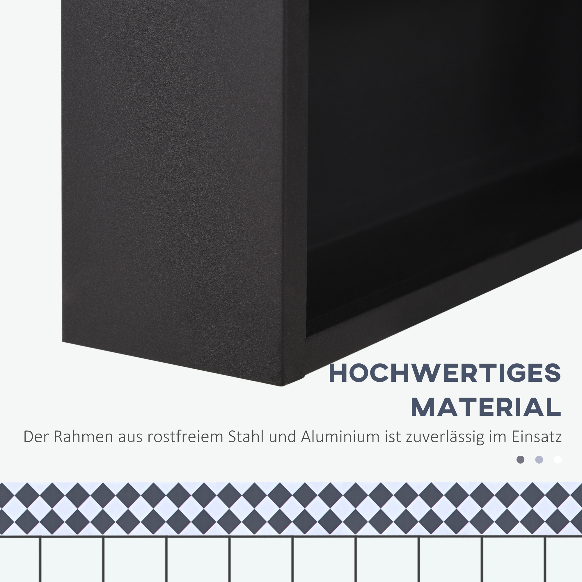 Peegelkapp, 3 riiulit, pehmed hinged, teraskorpus, must, 40 x 15 x 60 cm - Image 6
