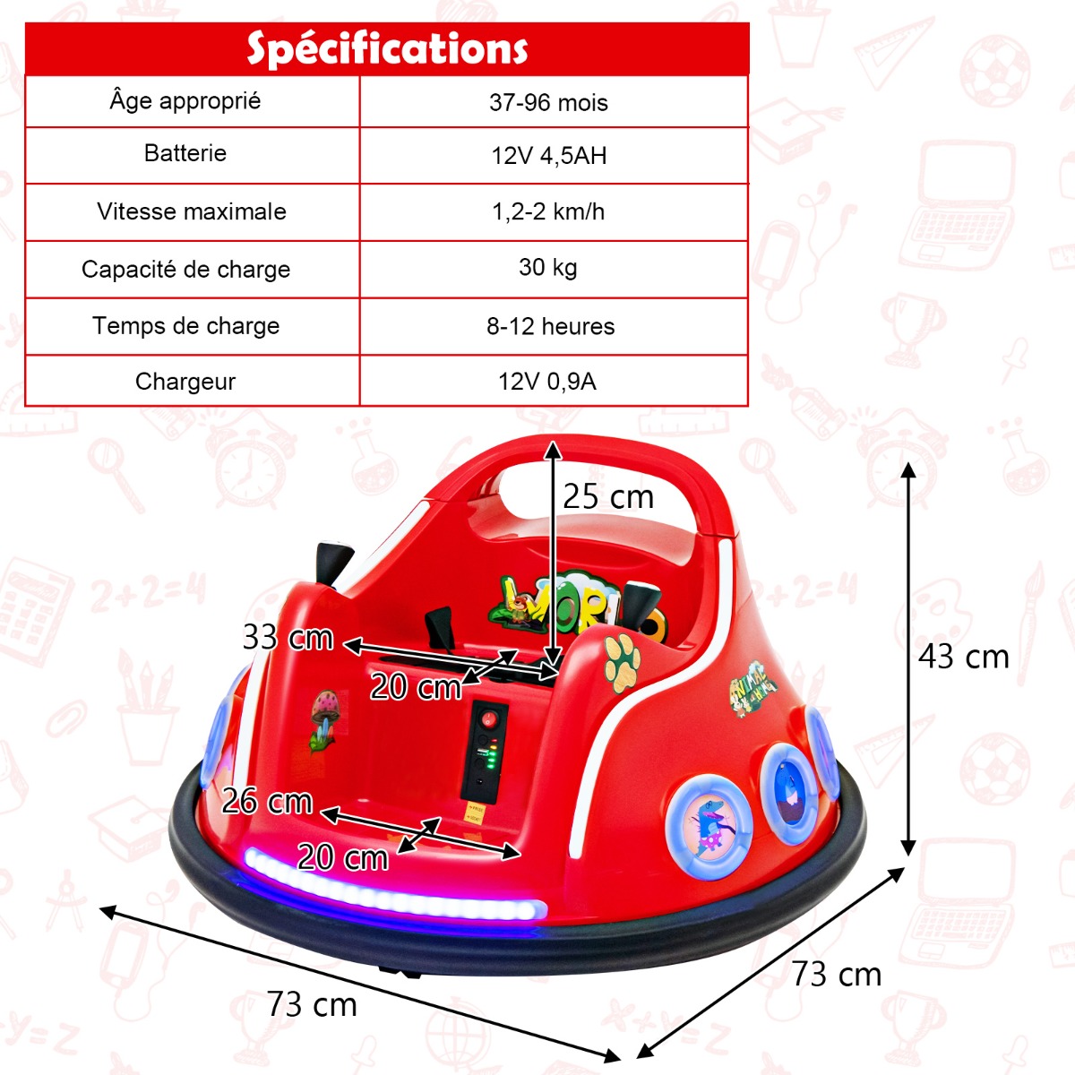 12V Bērnu buferauto sarkans - Image 7