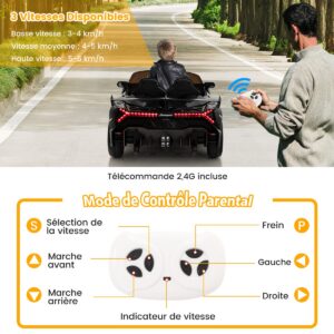 Lamborghini laste elektriauto puldiga must