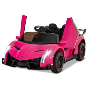 Lasten Lamborghini sähköauto pinkki