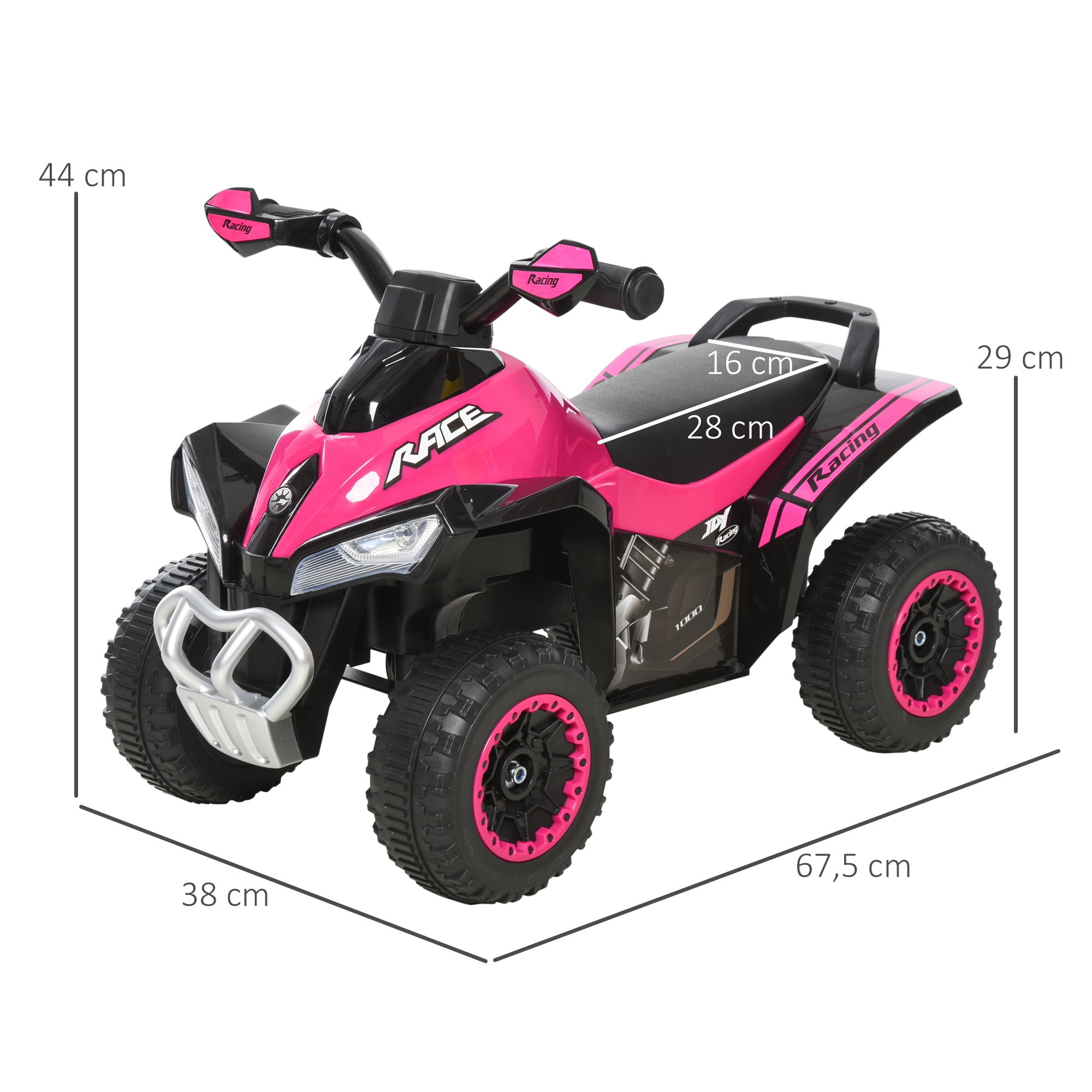 Vaikiškas stumiamas automobilis, rožinis, 67,5 x 38 x 44 cm - Image 3