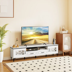 TV staliukas 180.5cm 80" televizoriui baltas