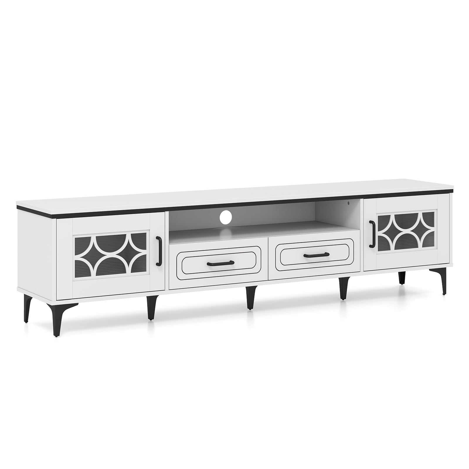 TV staliukas 180.5cm 80" televizoriui baltas - Image 2