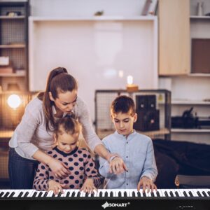 Skaitmeninis 88 klavišų pianinas vaikams juodas