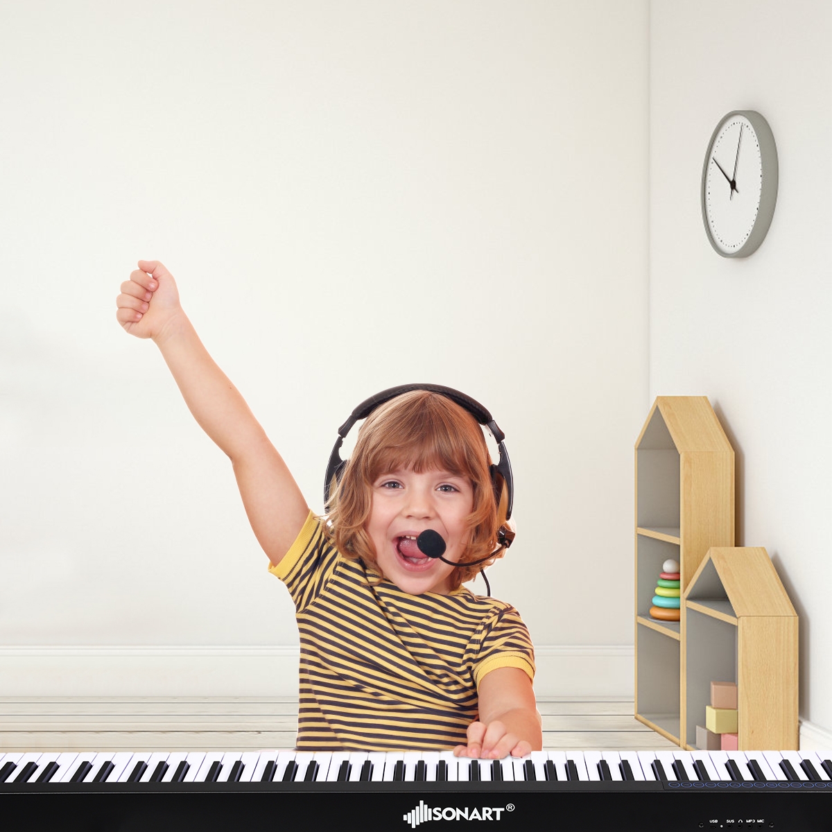 Skaitmeninis 88 klavišų pianinas vaikams juodas - Image 2