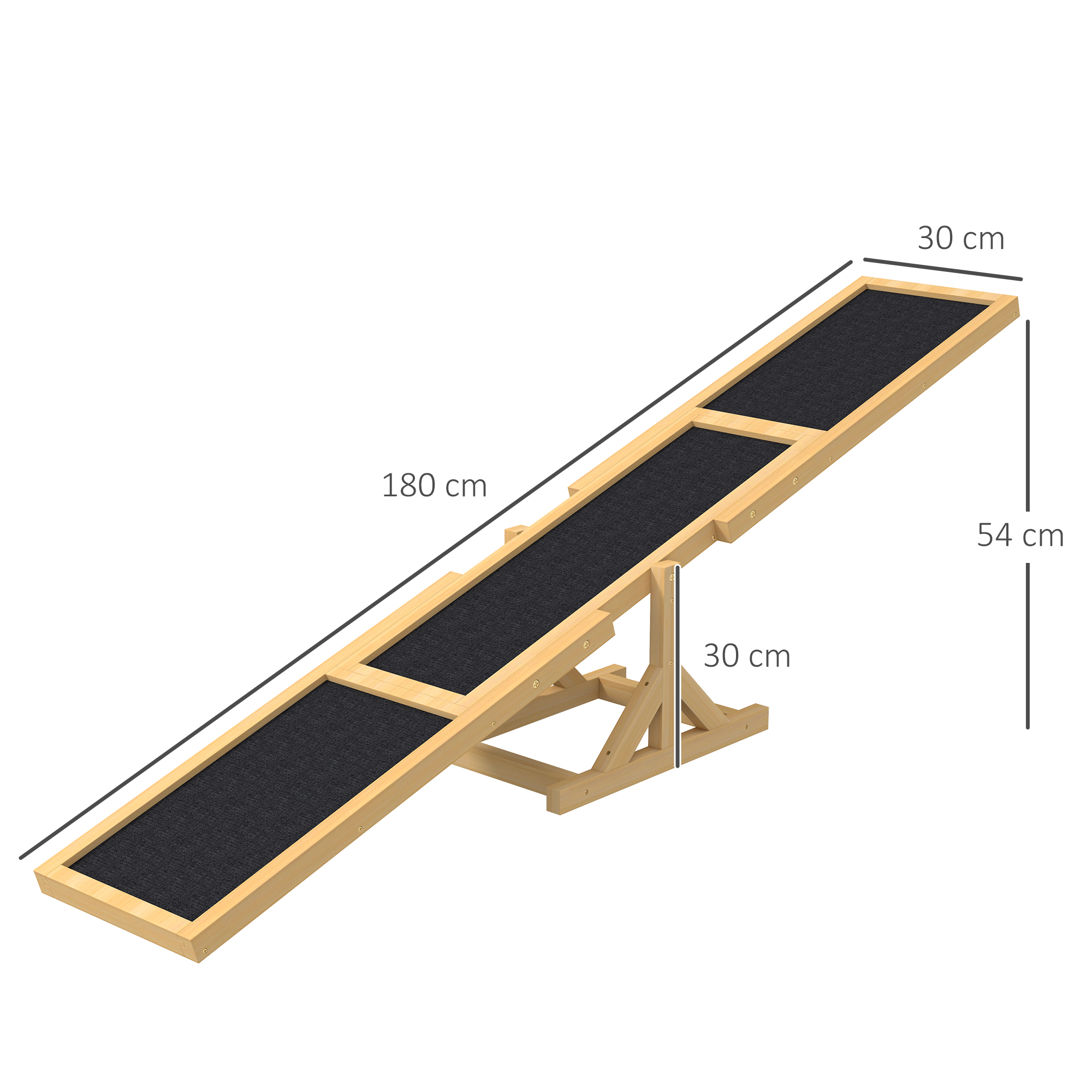 Koerte agility kiik, libisemisvastane pind, kollane, 180 x 30 x 30 cm - Image 3
