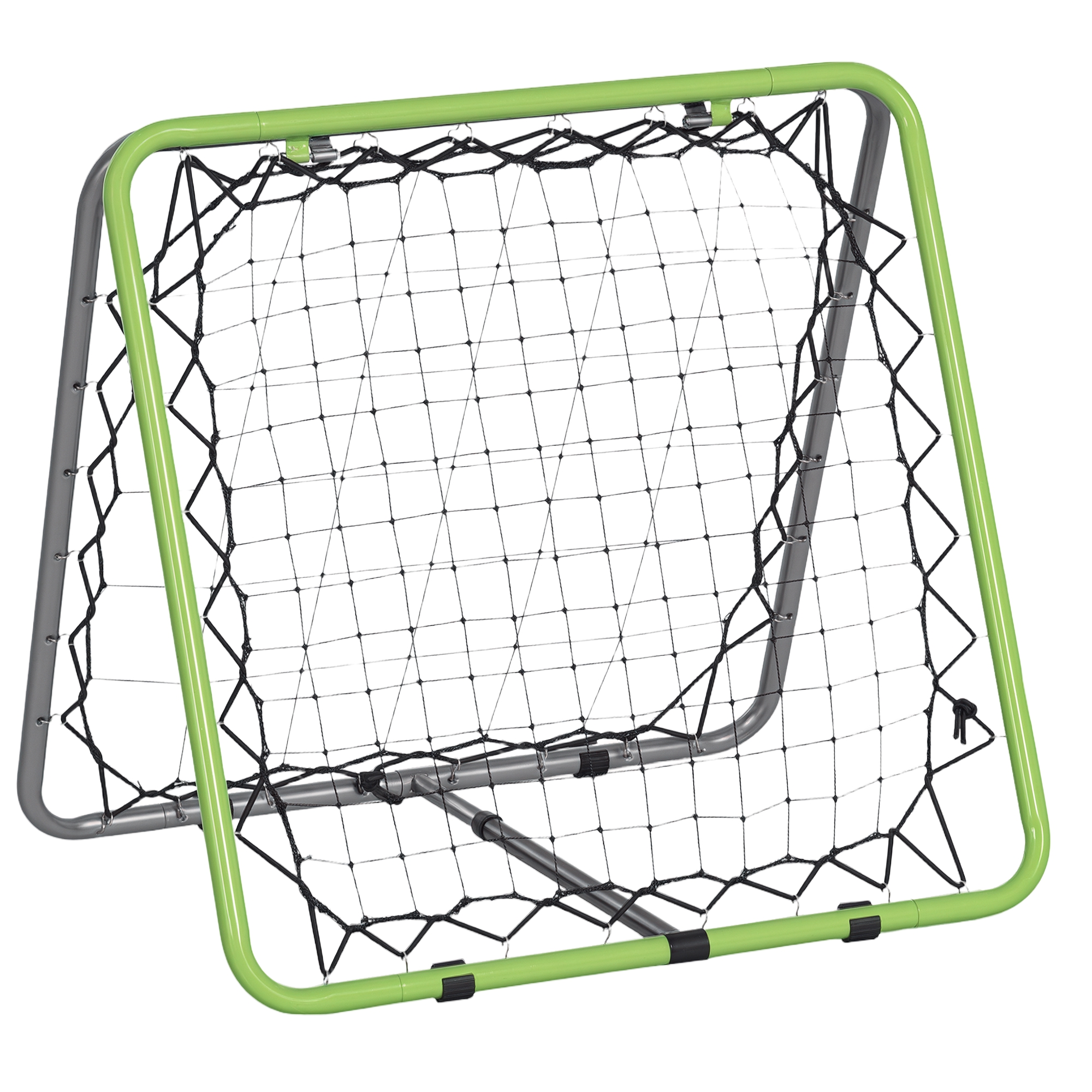 Futbolo atmušimo tinklas, reguliuojamas 5 lygiais, metalas, pilka / žalia / juoda, 75 x 75 x 64 cm