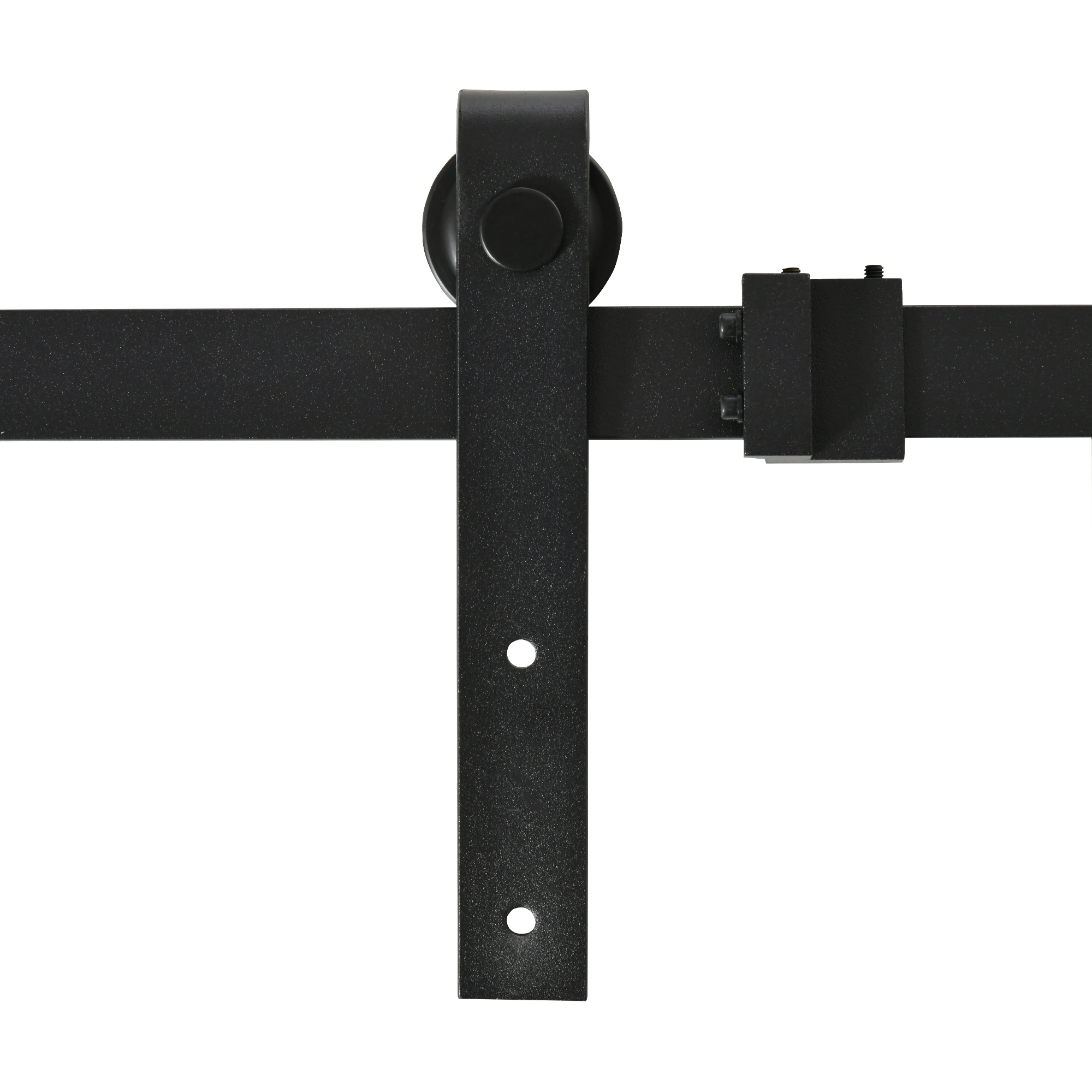 183 cm stumdomų durų furnitūros komplektas, juodas, anglinis plienas - Image 6
