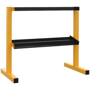 Hantliriiul, kuni 270 kg, 2 riiulit, terasraam, kollane, 92,5 x 50,5 x 80,5 cm