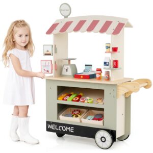 Mängukäru komplekt POS-masina ja kaaluga, roheline