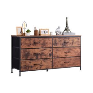 VEVOR 6 sahtliga kummut, rustikaalne pruun, 130 x 39 x 69 cm