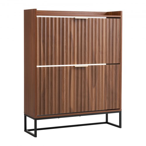Kenkäkaappi VEVOR KLSC04, 2 kallistettavaa laatikkoa, pähkinänruskea, 80 x 24 x 100 cm