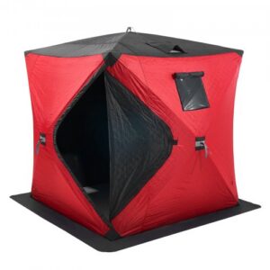 VEVOR jääkalastustelk DT036, punane, 3-4 inimesele, 1.8 x 1.8 x 2 m