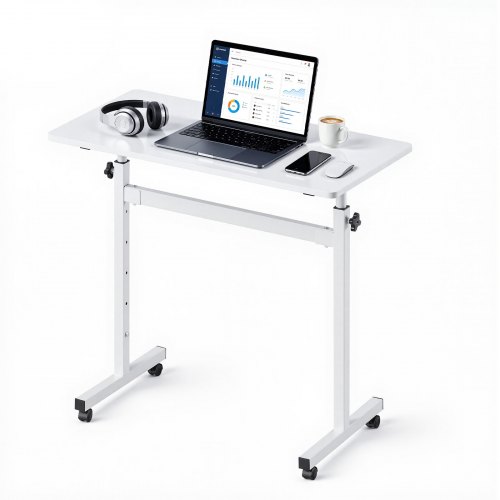 VEVOR regulējama augstuma mobilais galds GT-JY-062, balts, 810 x 410 mm