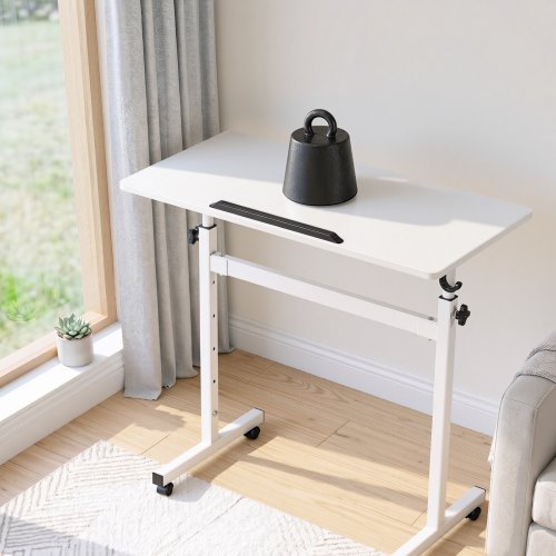 VEVOR säädettävä korkeudellinen siirrettävä seisomapöytä, valkoinen, 810 x 410 mm - Image 8